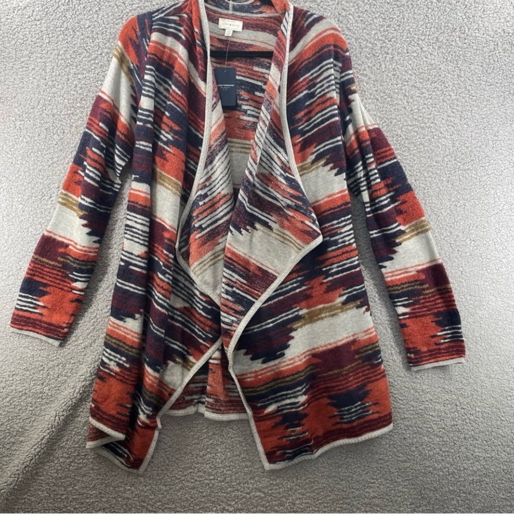 Lucky Brand Aztec Open Front Cardigan